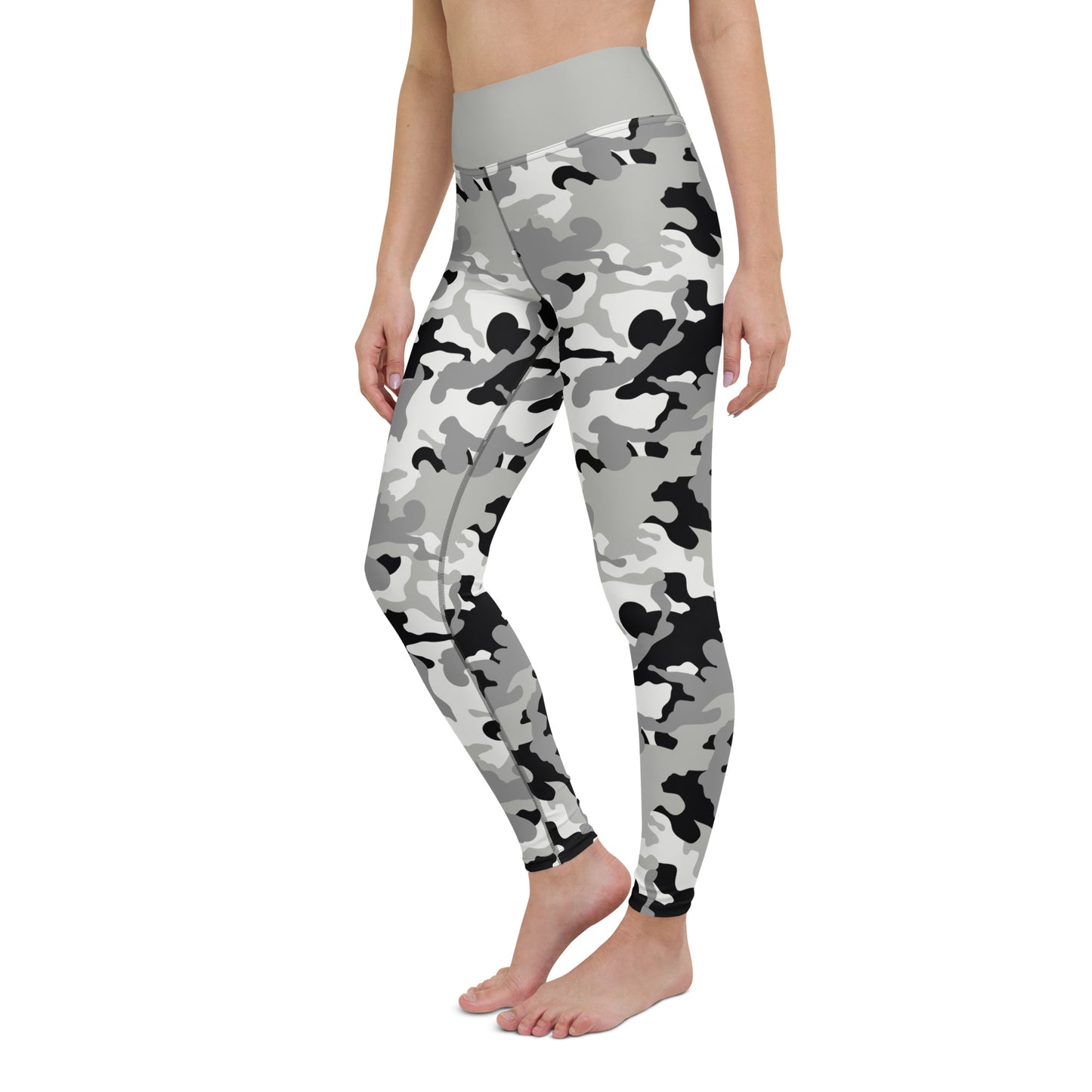 Yoga Leggings- Camo Grey and Black