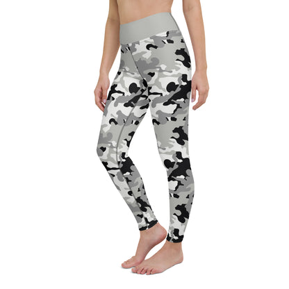 Yoga Leggings- Camo Grey and Black