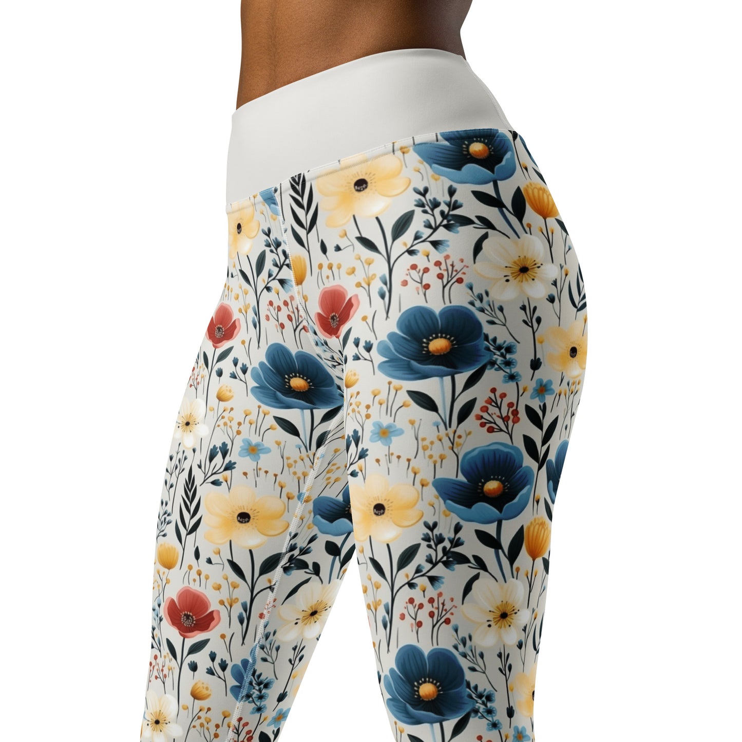 Yoga Leggings- Butterfly Garden Yellow