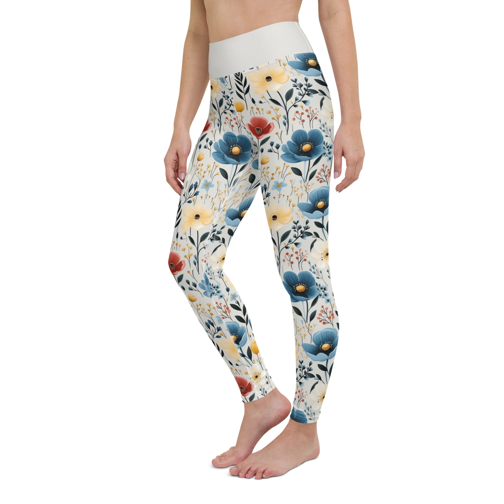 Yoga Leggings- Butterfly Garden Yellow