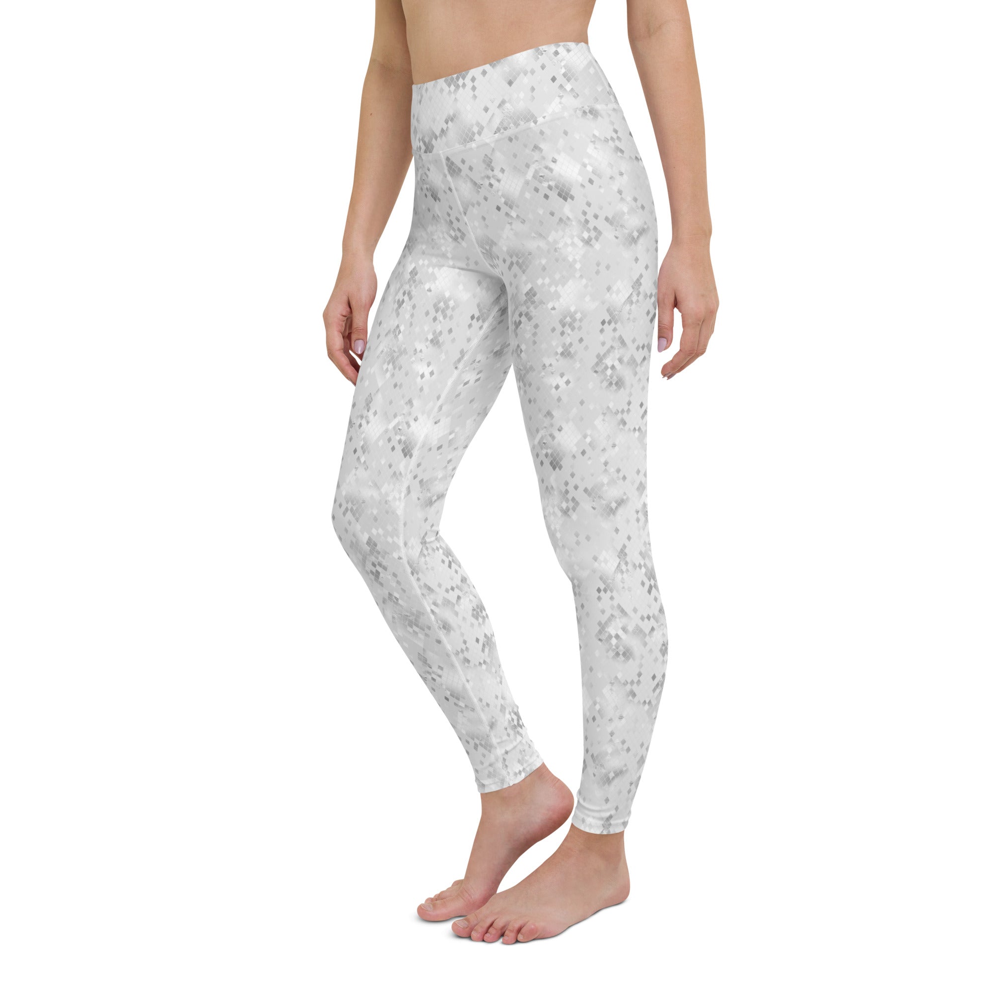 Yoga Leggings- Snake print White