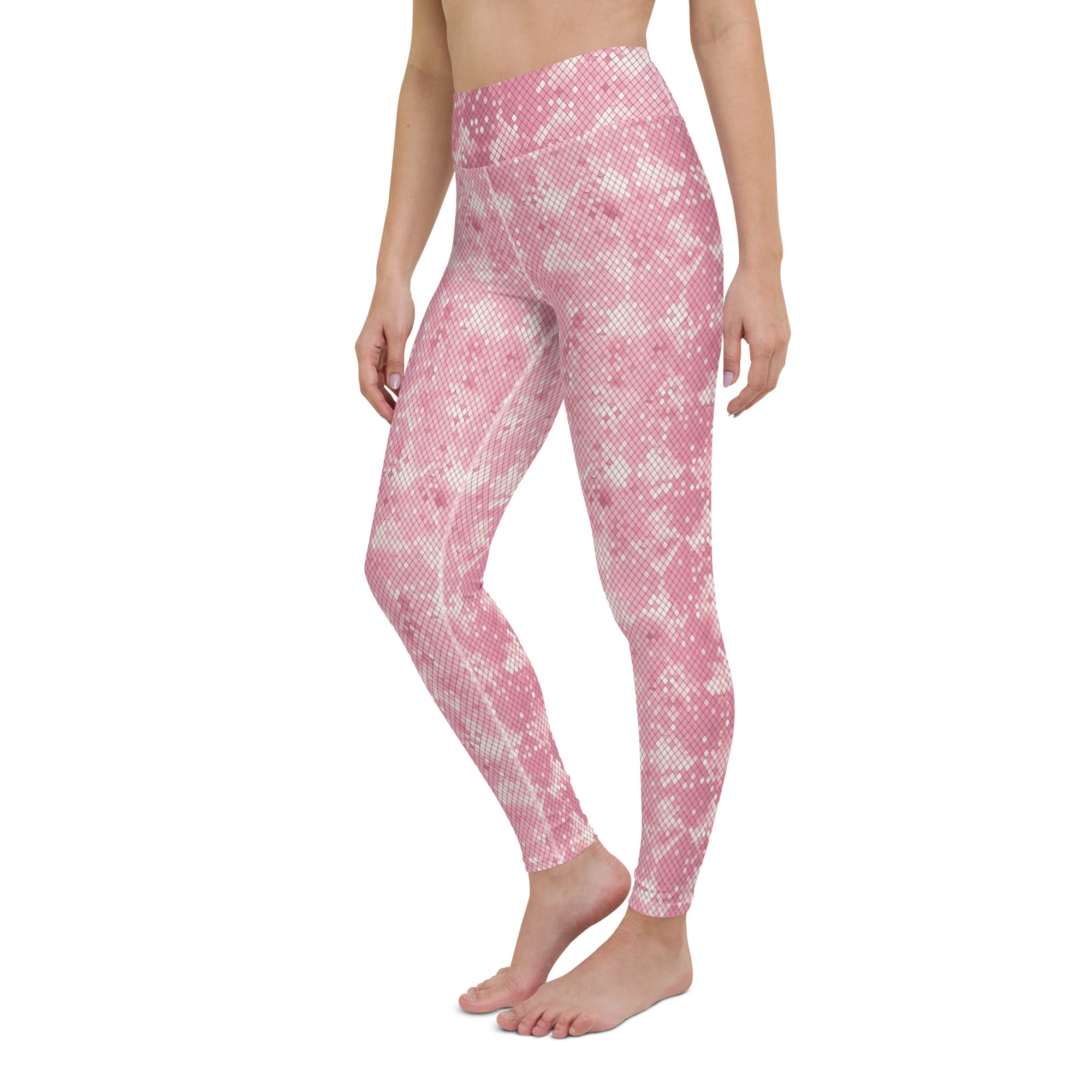 Yoga Leggings- Snake print Pink