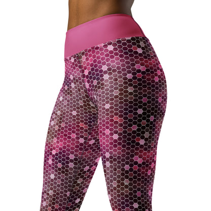 Yoga Leggings- Honeycomb Red
