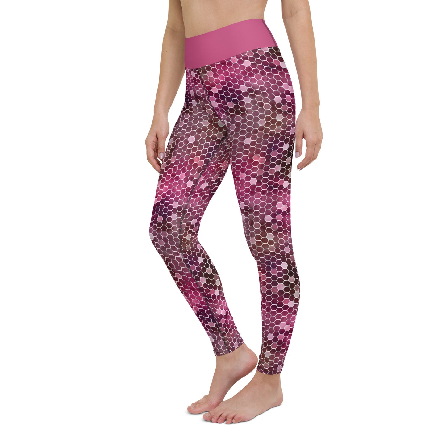 Yoga Leggings- Honeycomb Red