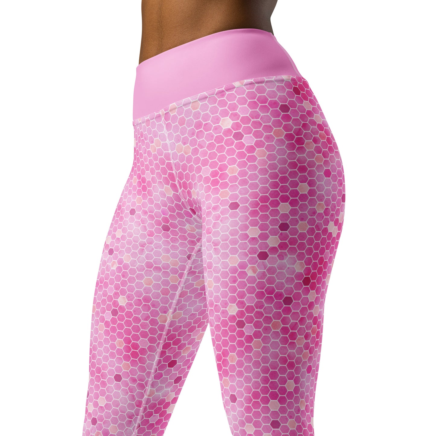 Yoga Leggings- Honeycomb Pink