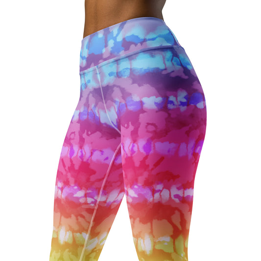 Yoga Leggings- Tie Dye Stripes