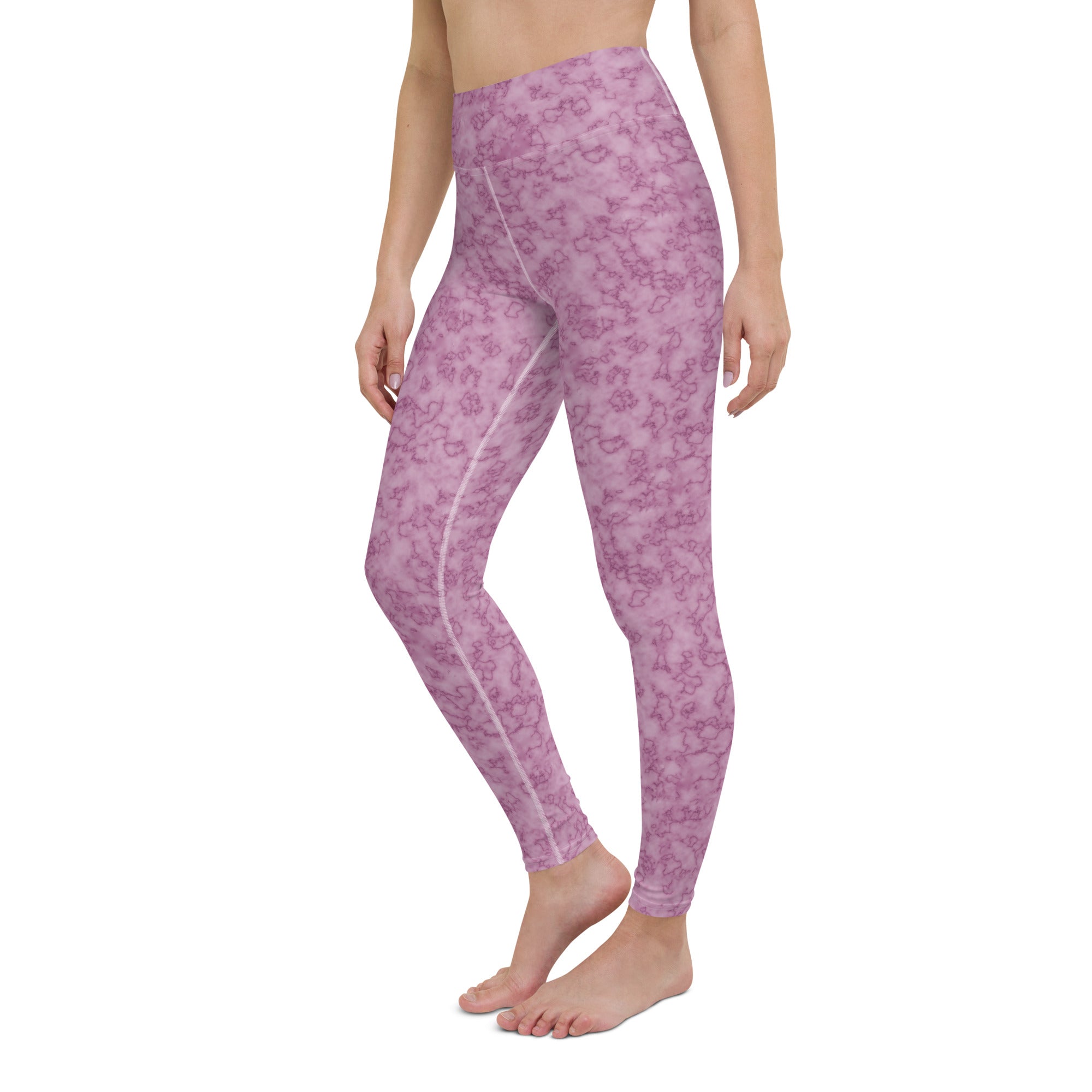 Yoga Leggings- Marble Dark pink