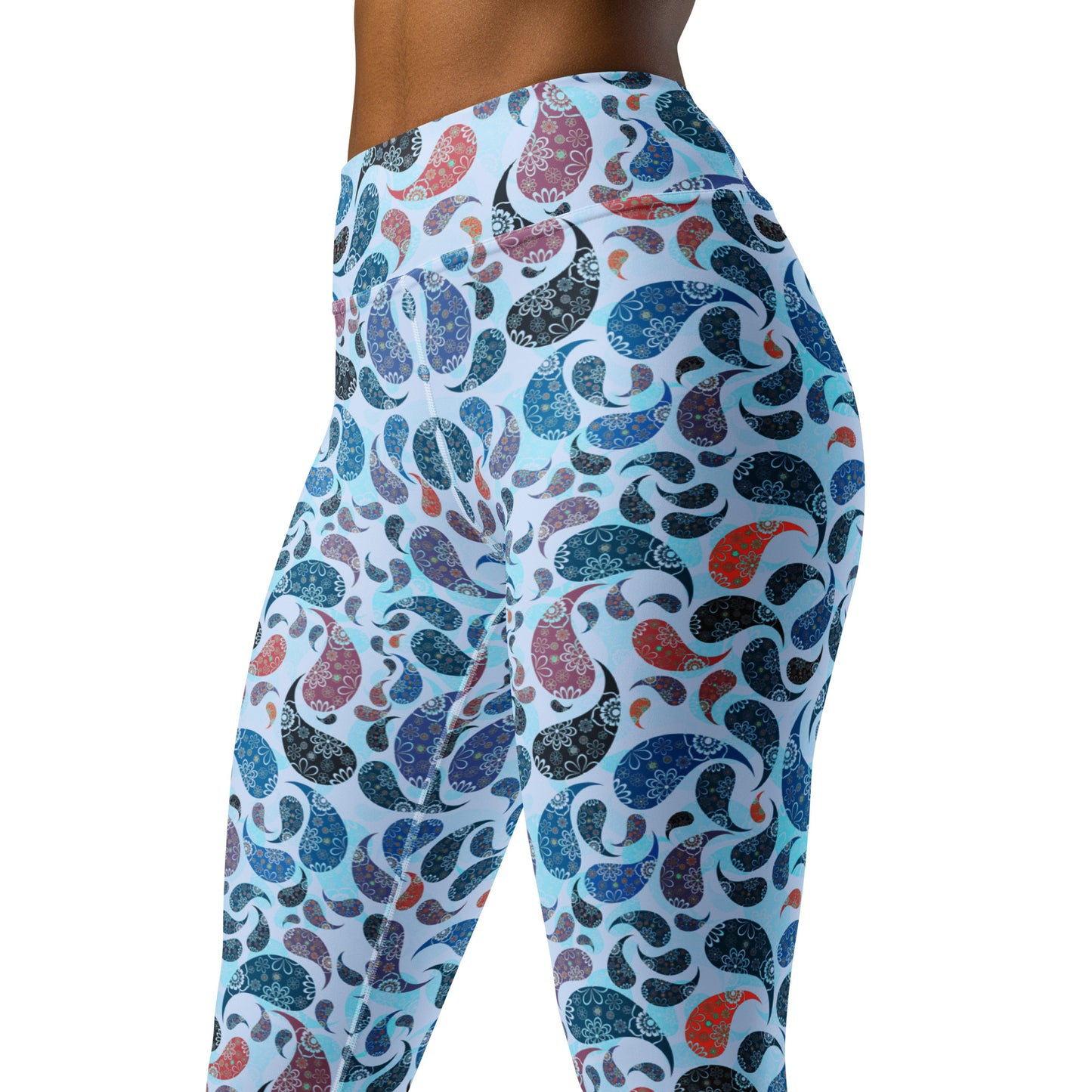 Yoga Leggings- Paisley Blue