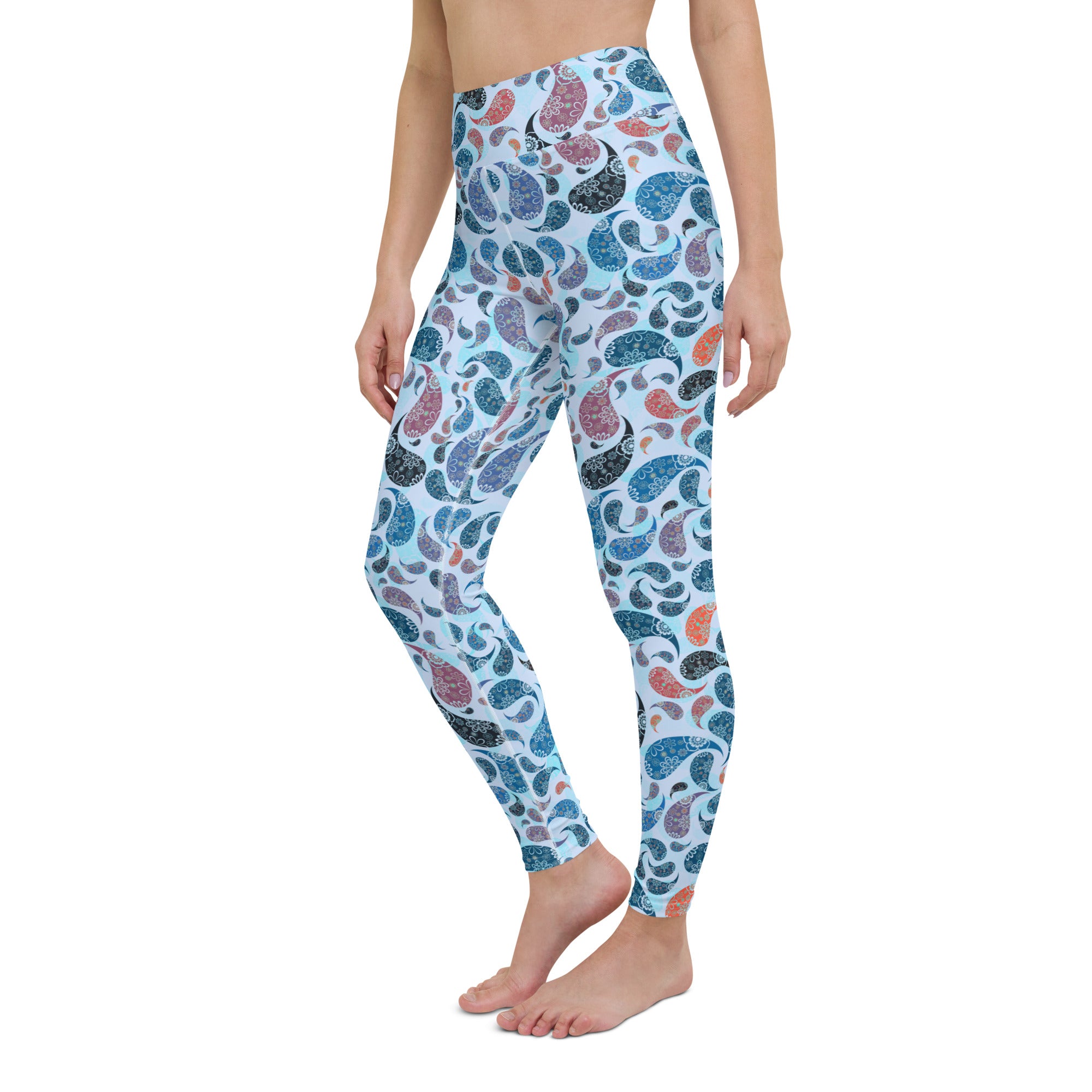 Yoga Leggings- Paisley Blue