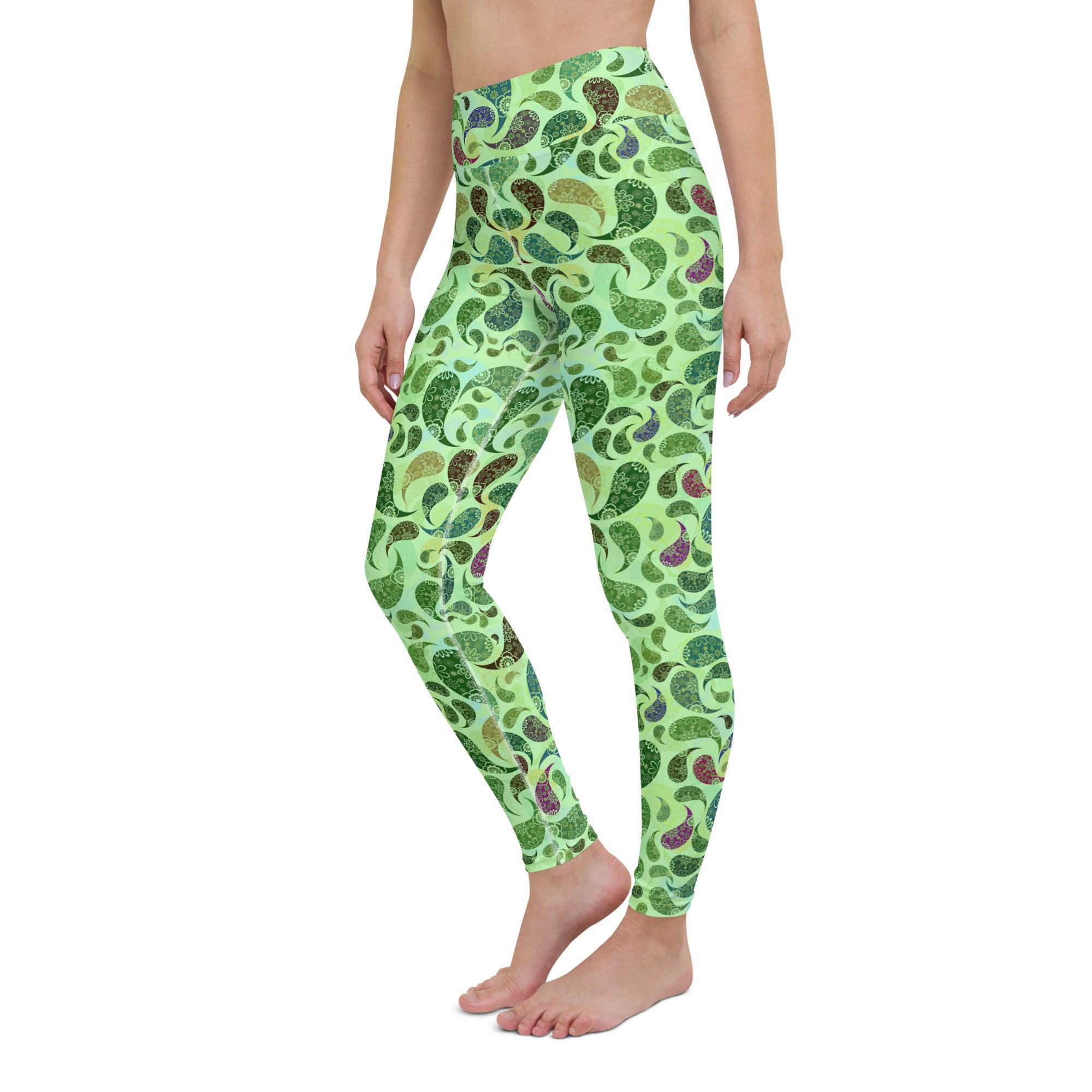 Yoga Leggings- Paisley Green