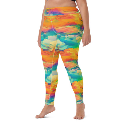 Yoga Leggings- Rainbow cloud III