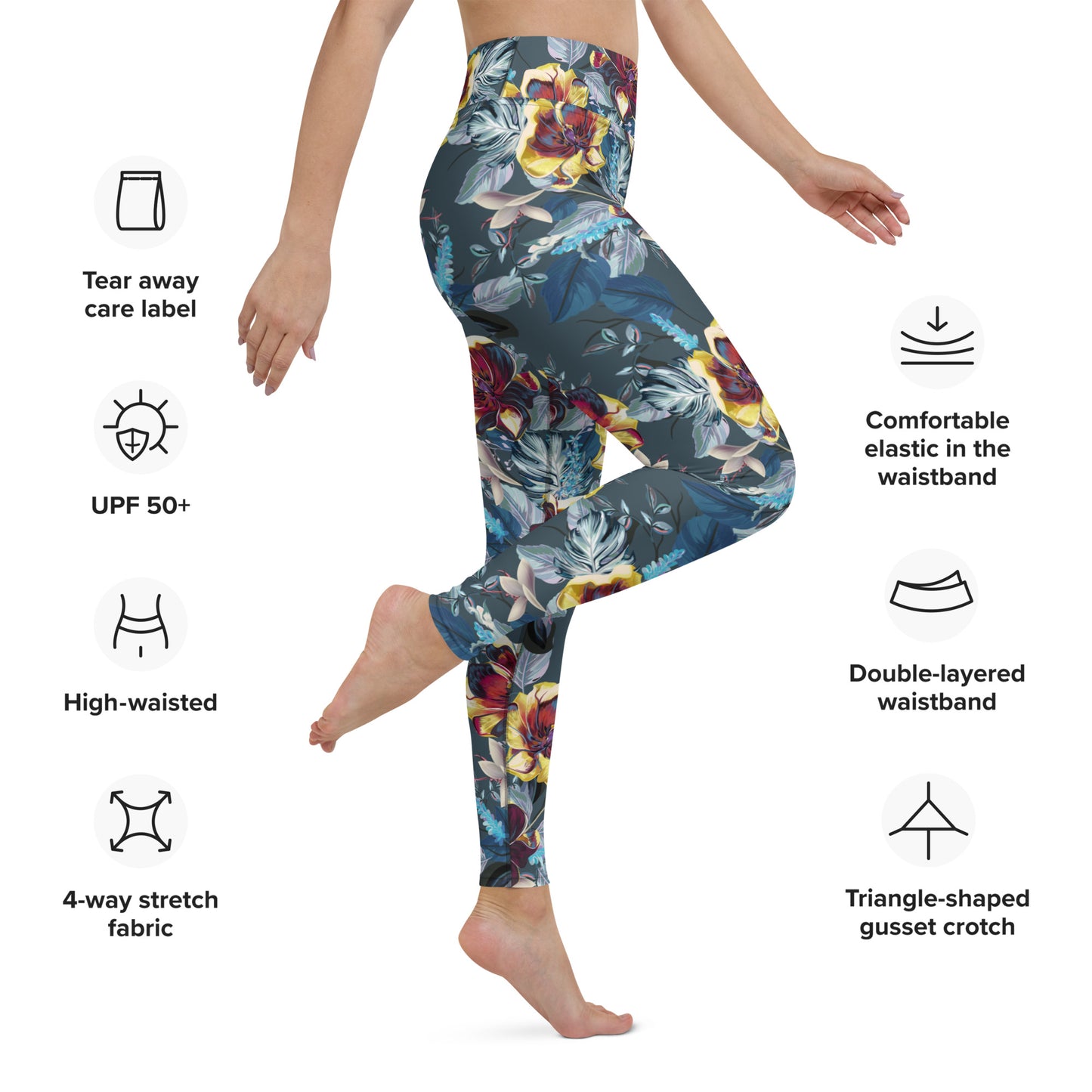 Yoga Leggings- Tulip Flowers