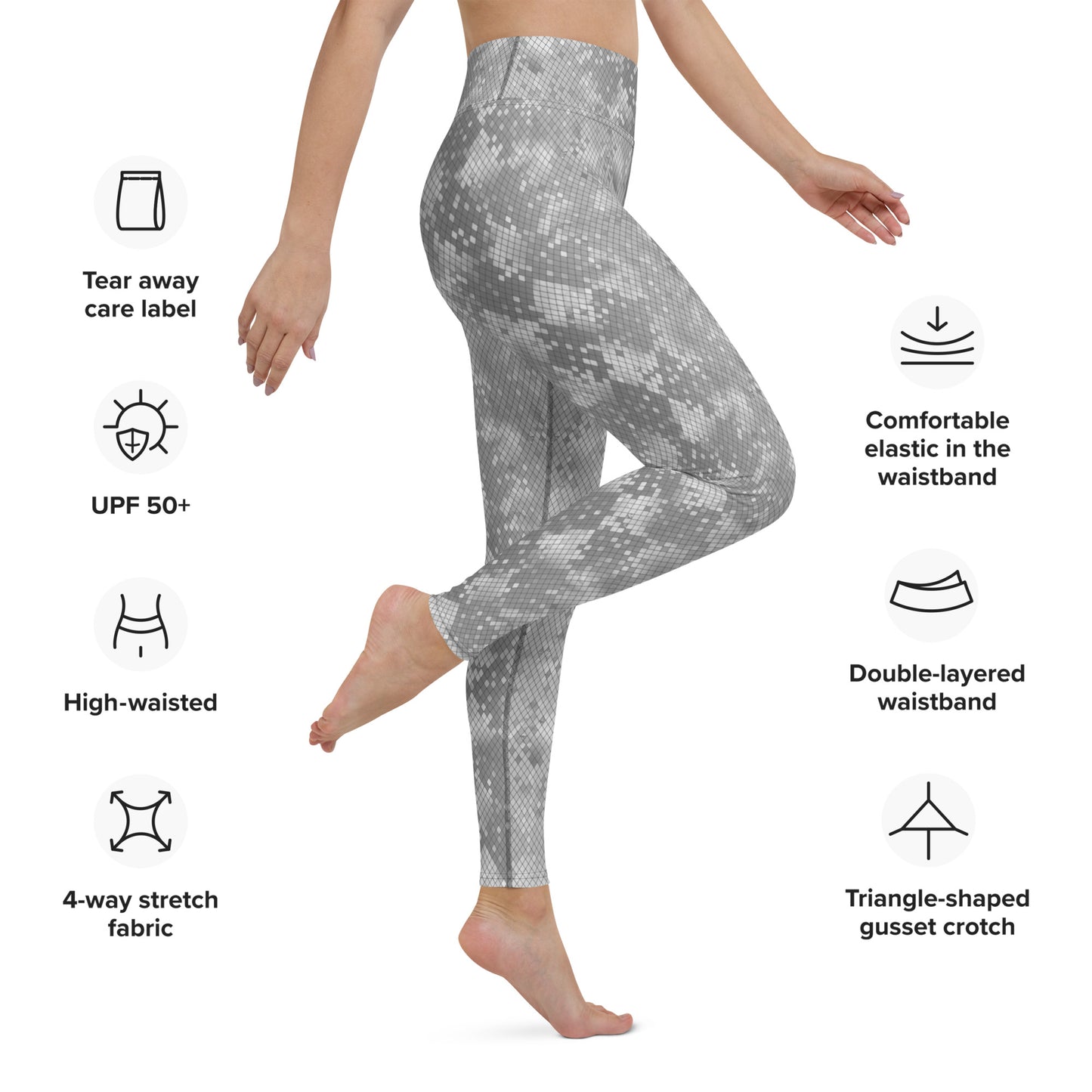 Yoga Leggings- Snake Print Grey
