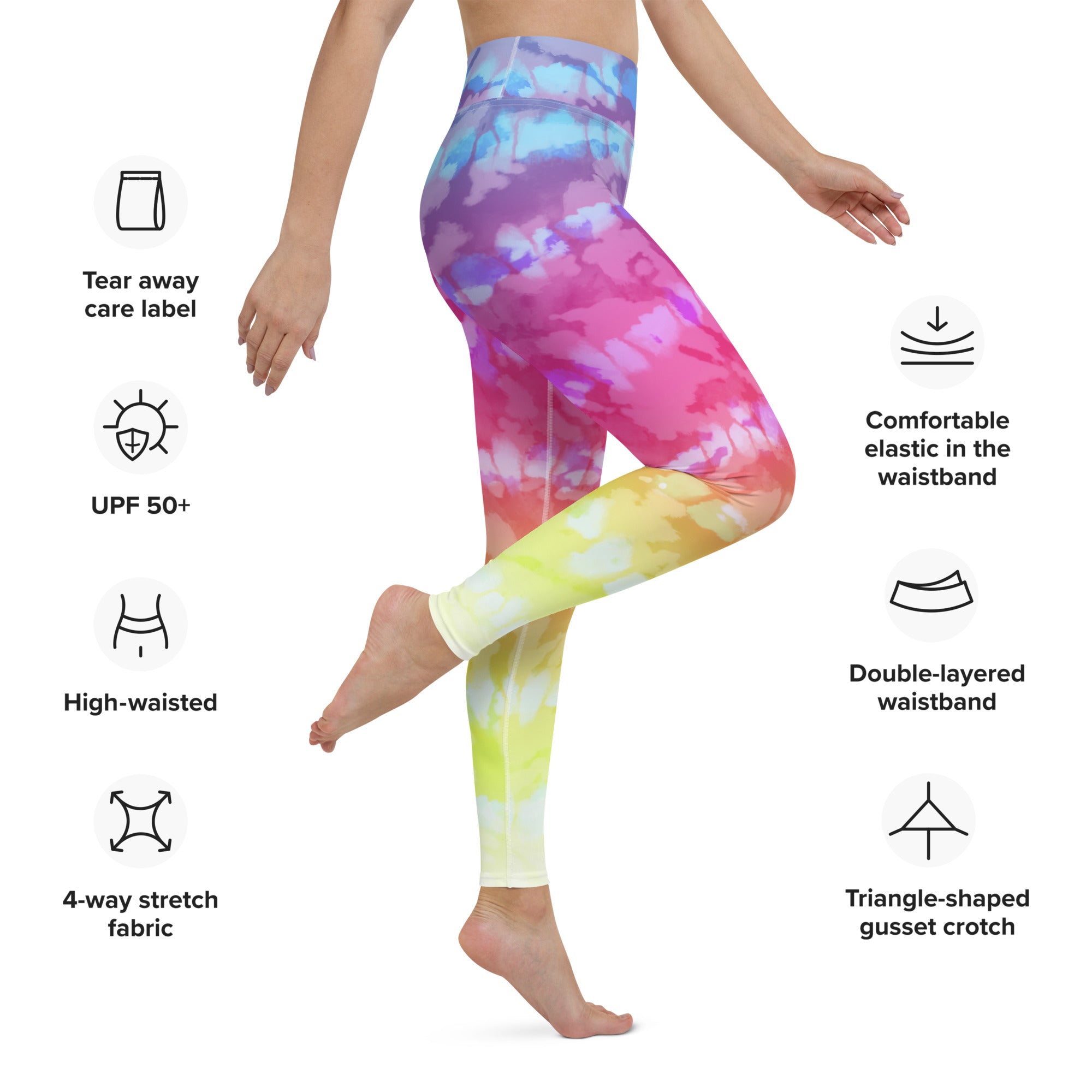 Yoga Leggings- Tie Dye Stripes