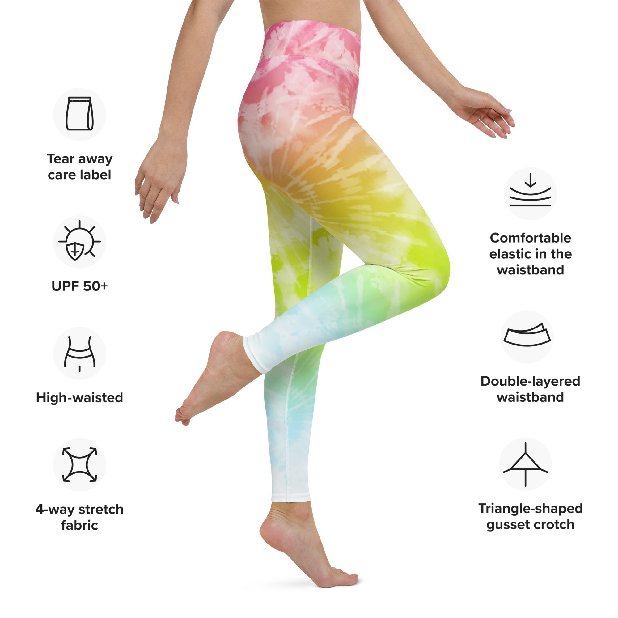 Yoga Leggings- Tie dye Multicolour Stars