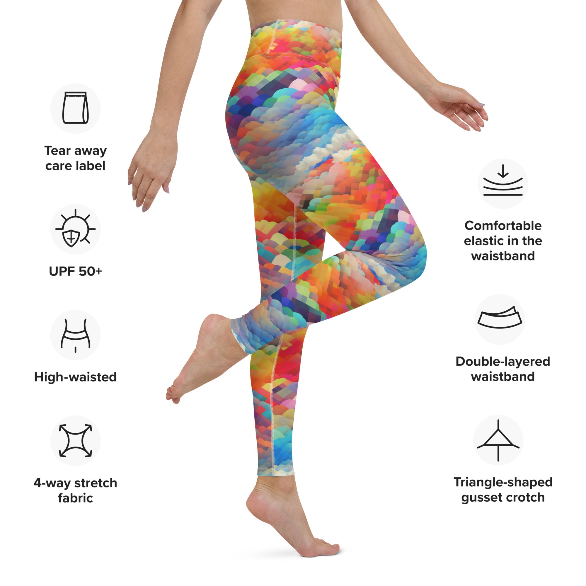 Yoga Leggings- Rainbow cloud I