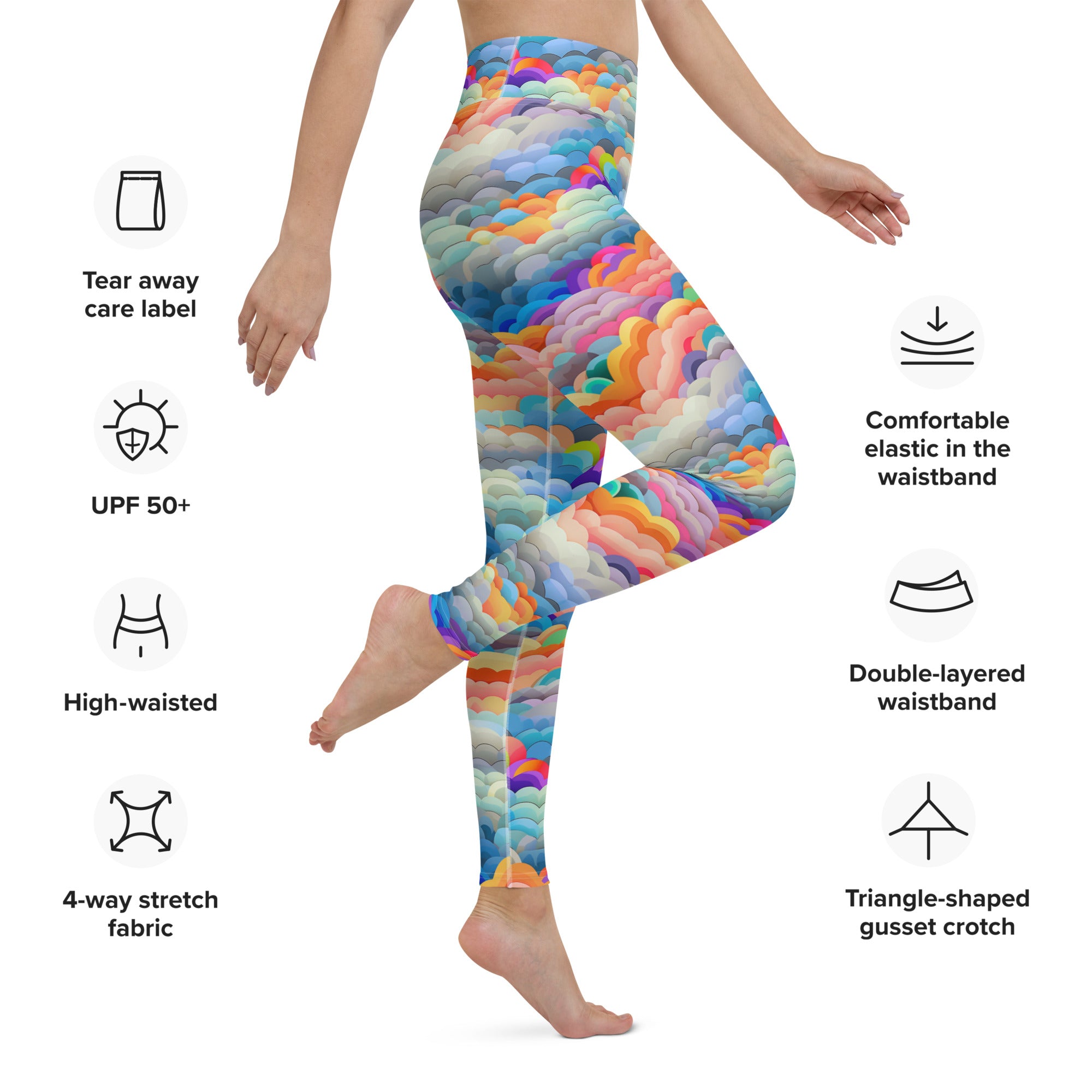 Yoga Leggings- Rainbow cloud II