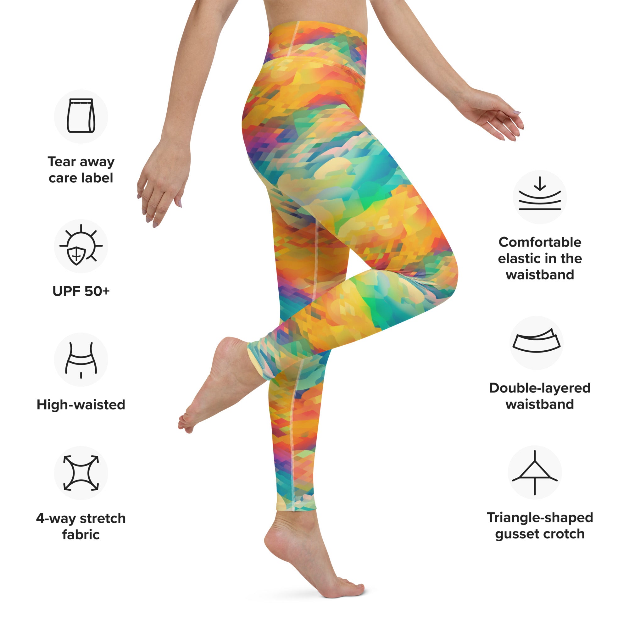 Yoga Leggings- Rainbow cloud III