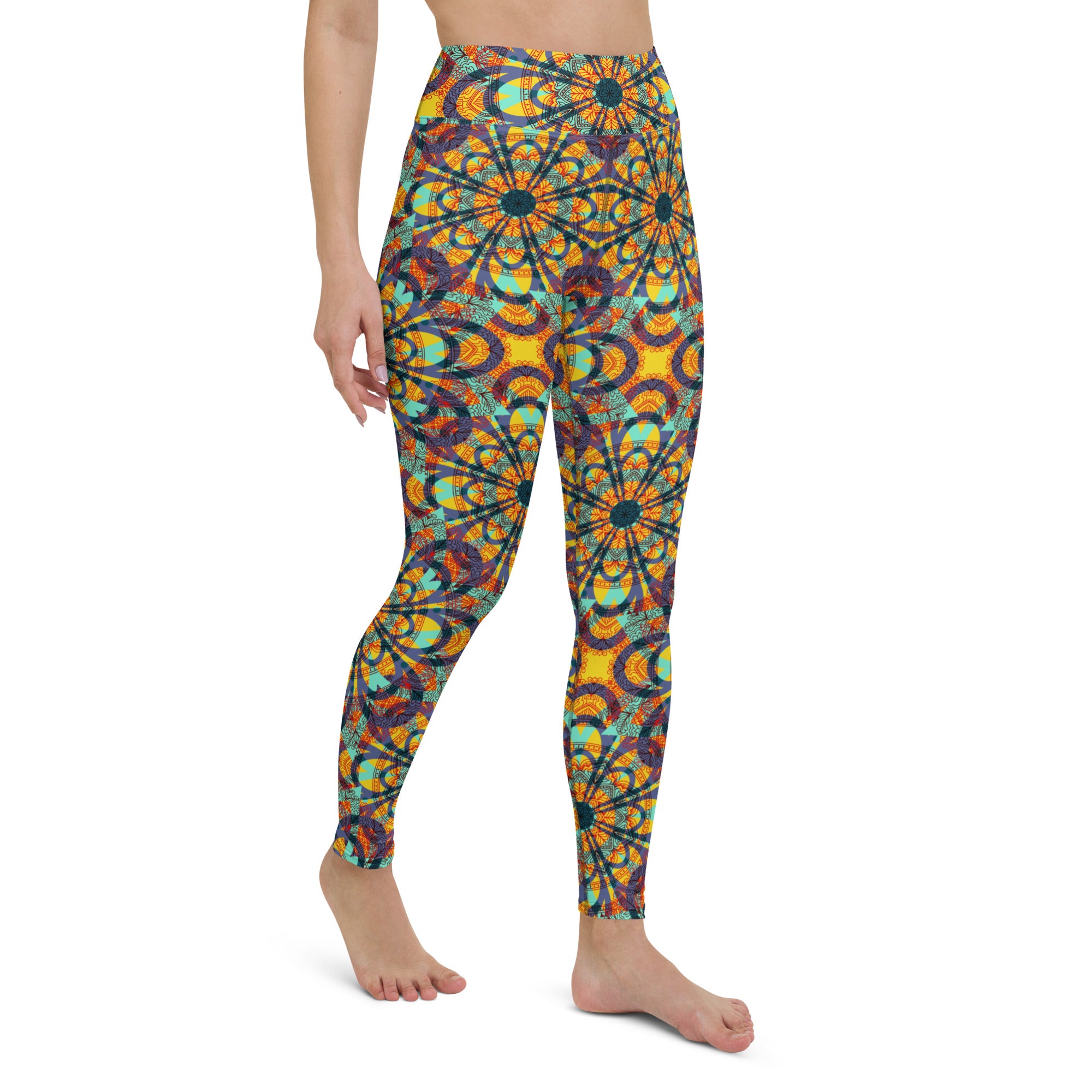 Yoga Leggings- Floral Kaleidoscope Multicolour