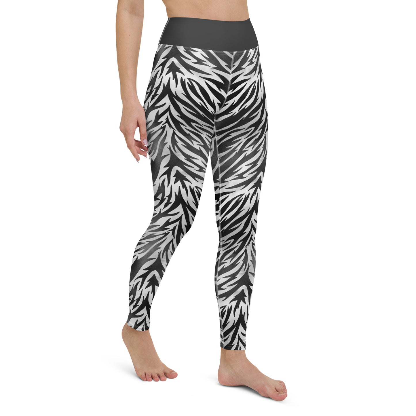 Yoga Leggings- Zebra print Black and White