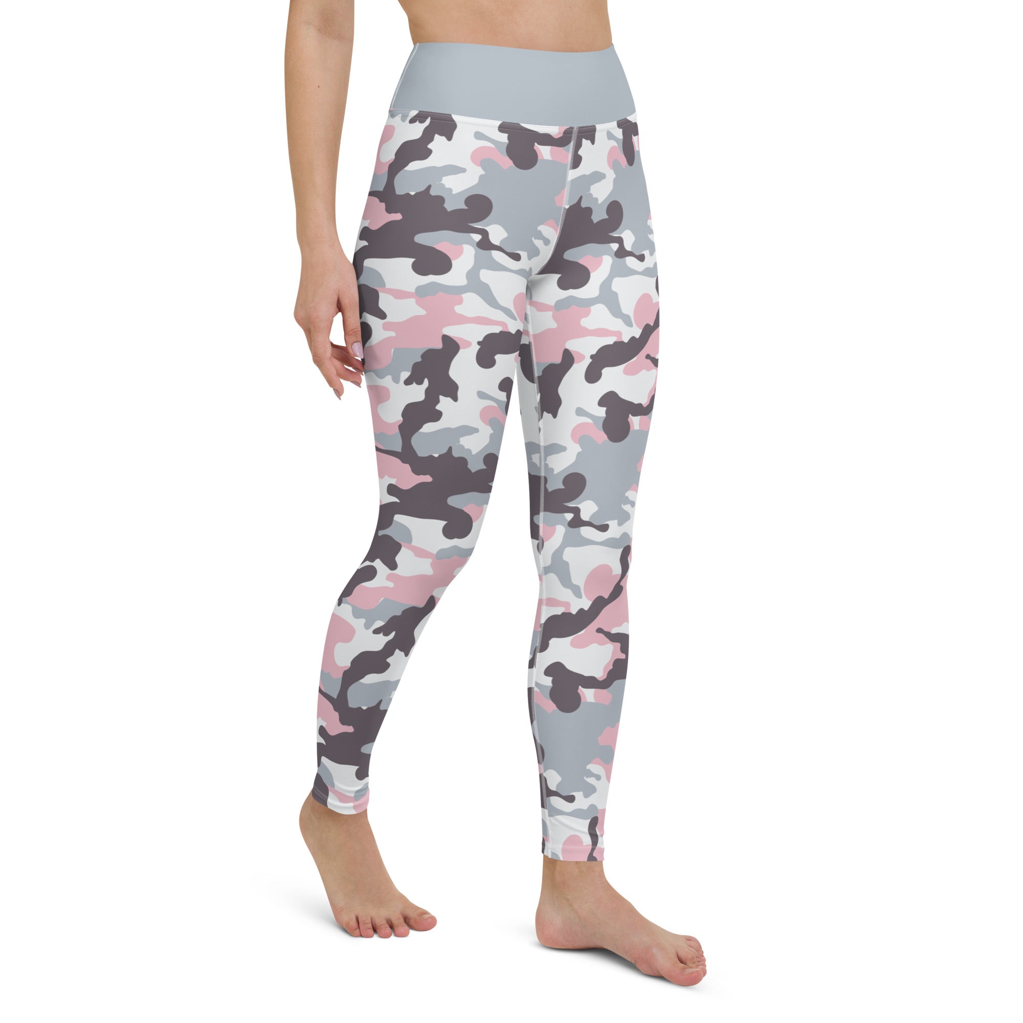 Yoga Leggings- Camo Pink and grey