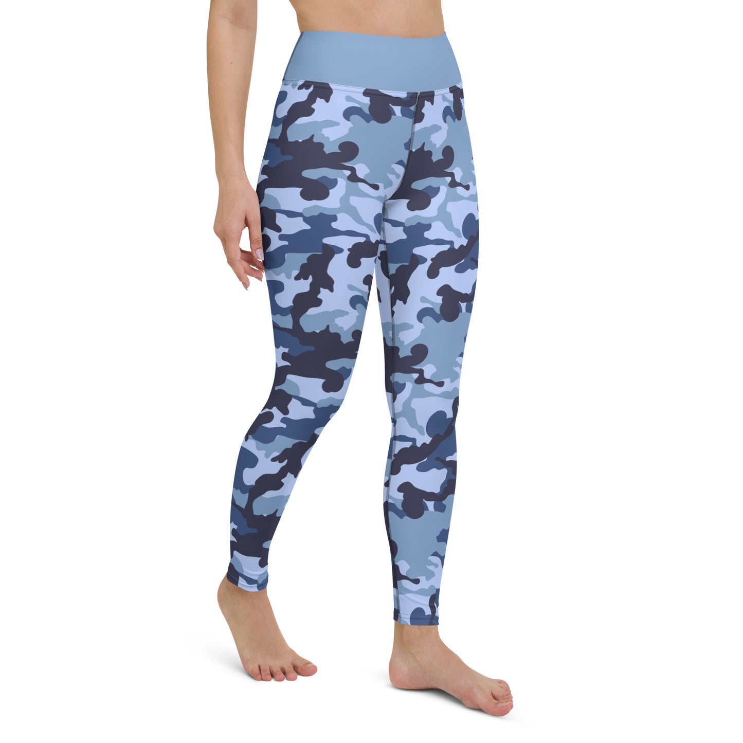 Yoga Leggings- Camo Blue