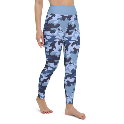 Yoga Leggings- Camo Blue