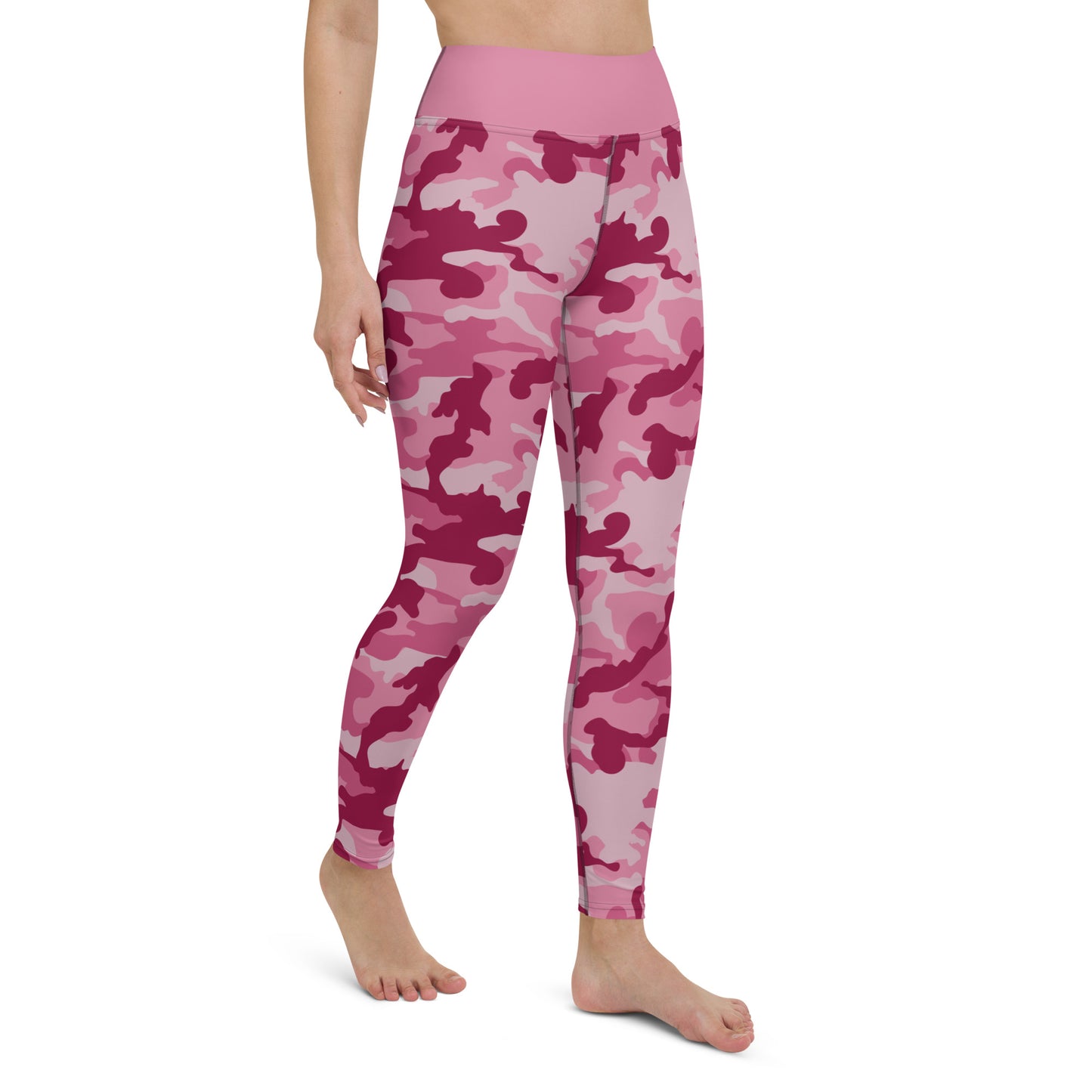 Yoga Leggings- Camo Dark Pink