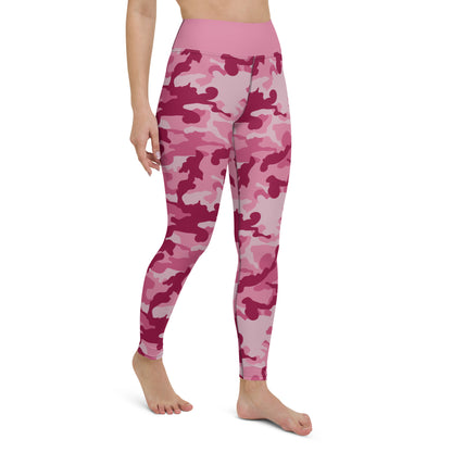 Yoga Leggings- Camo Dark Pink