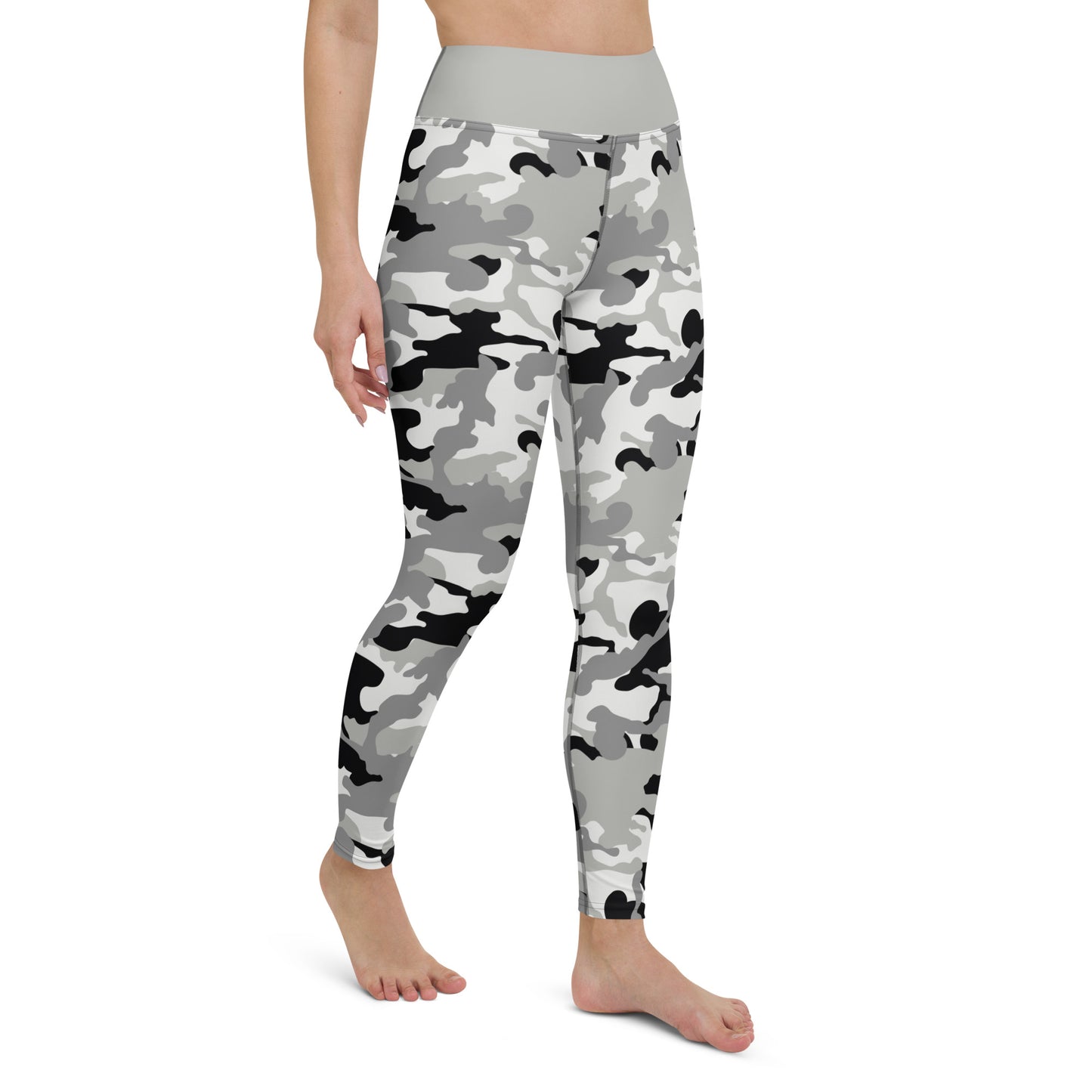Yoga Leggings- Camo Grey and Black