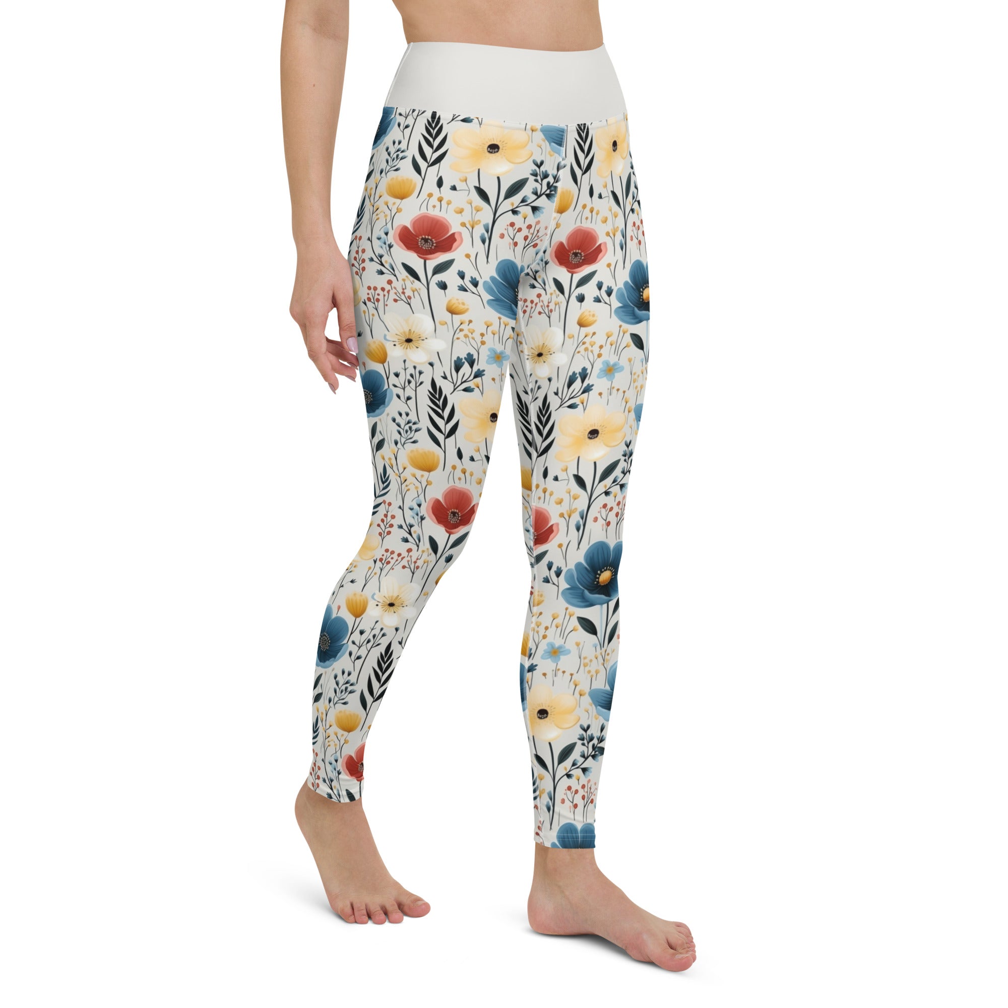 Yoga Leggings- Butterfly Garden Yellow