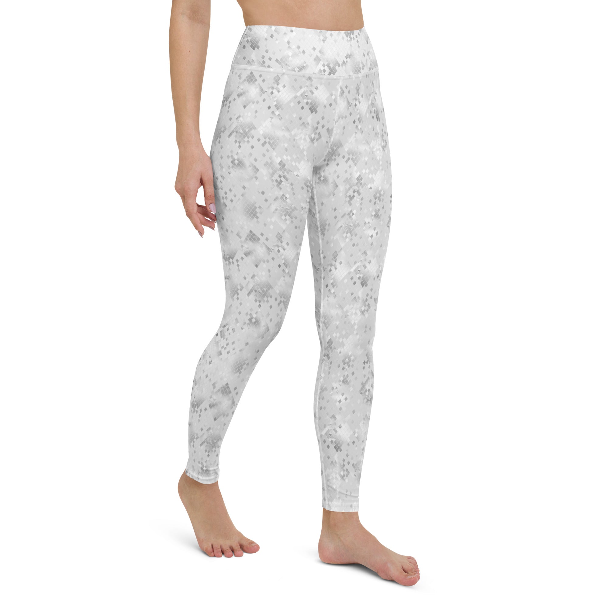 Yoga Leggings- Snake print White