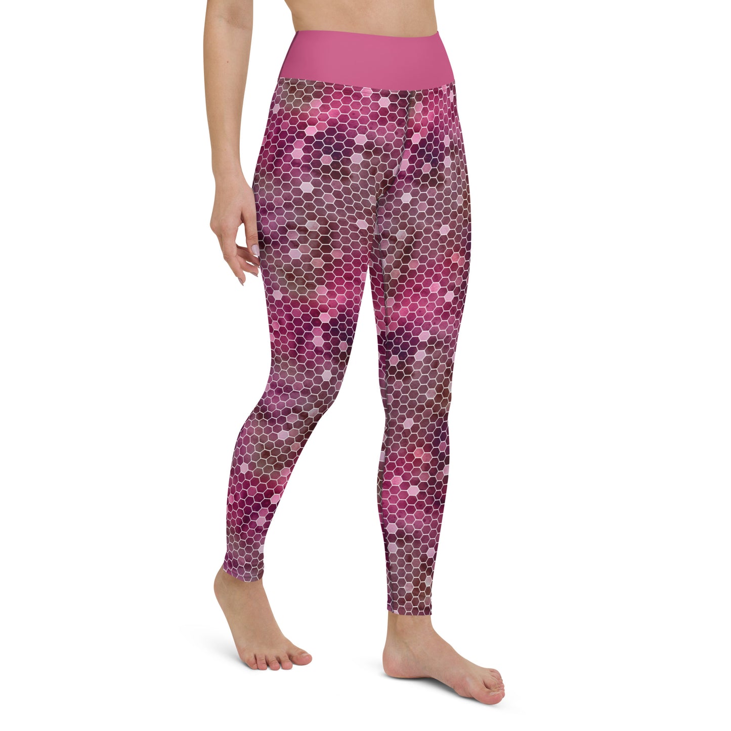 Yoga Leggings- Honeycomb Red