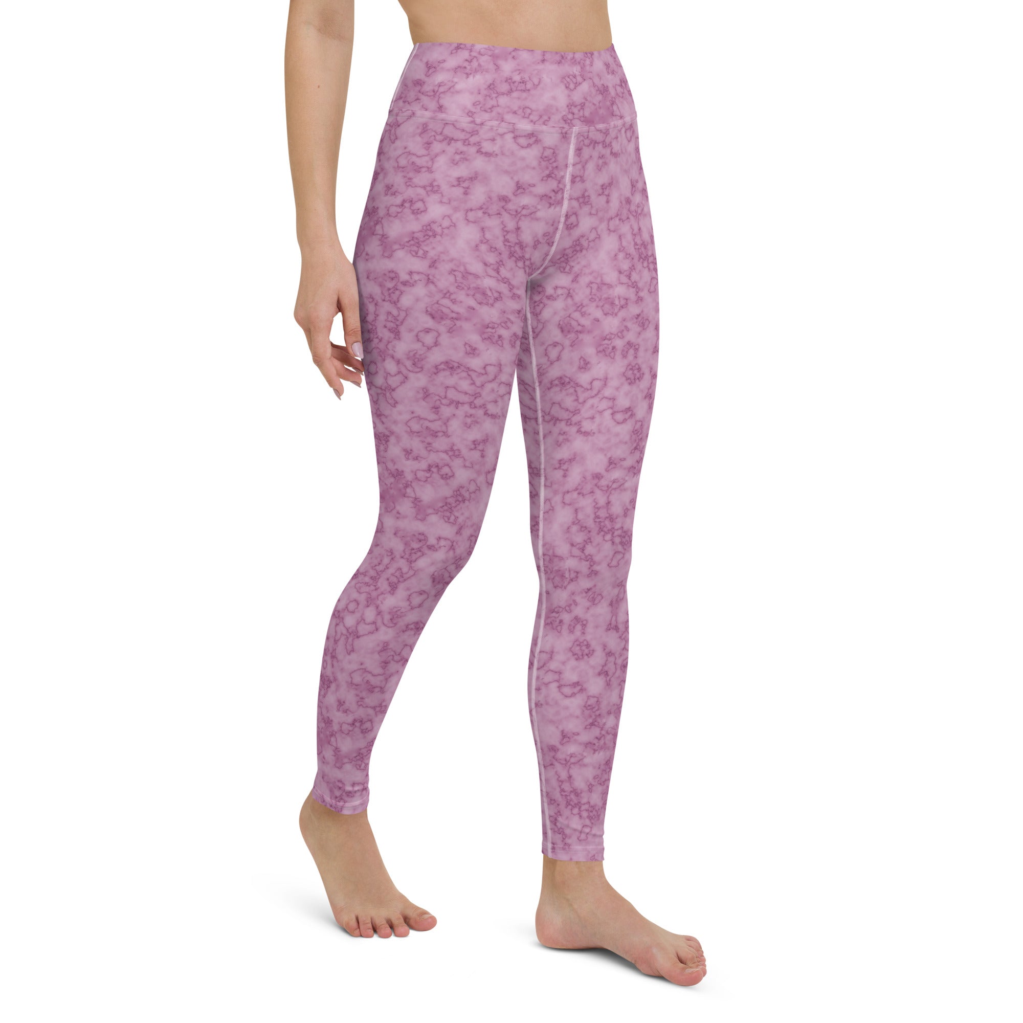 Yoga Leggings- Marble Dark pink