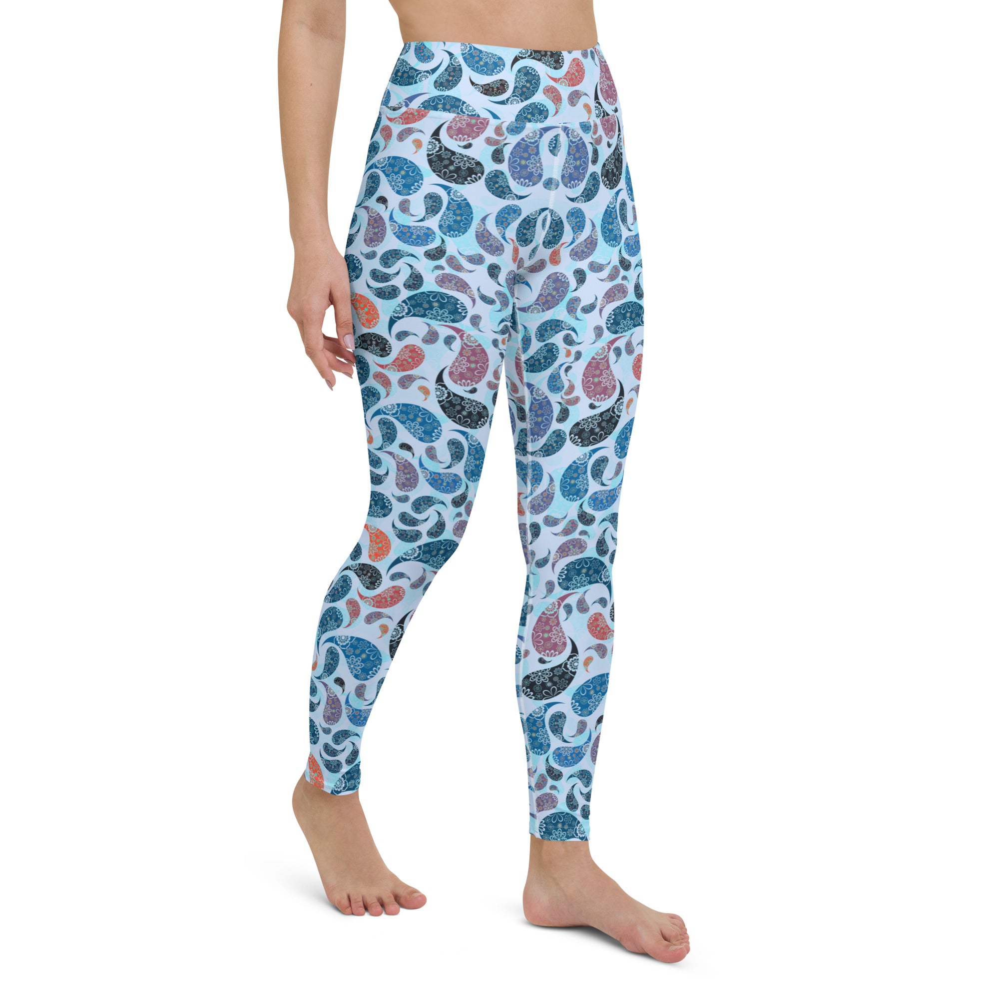 Yoga Leggings- Paisley Blue