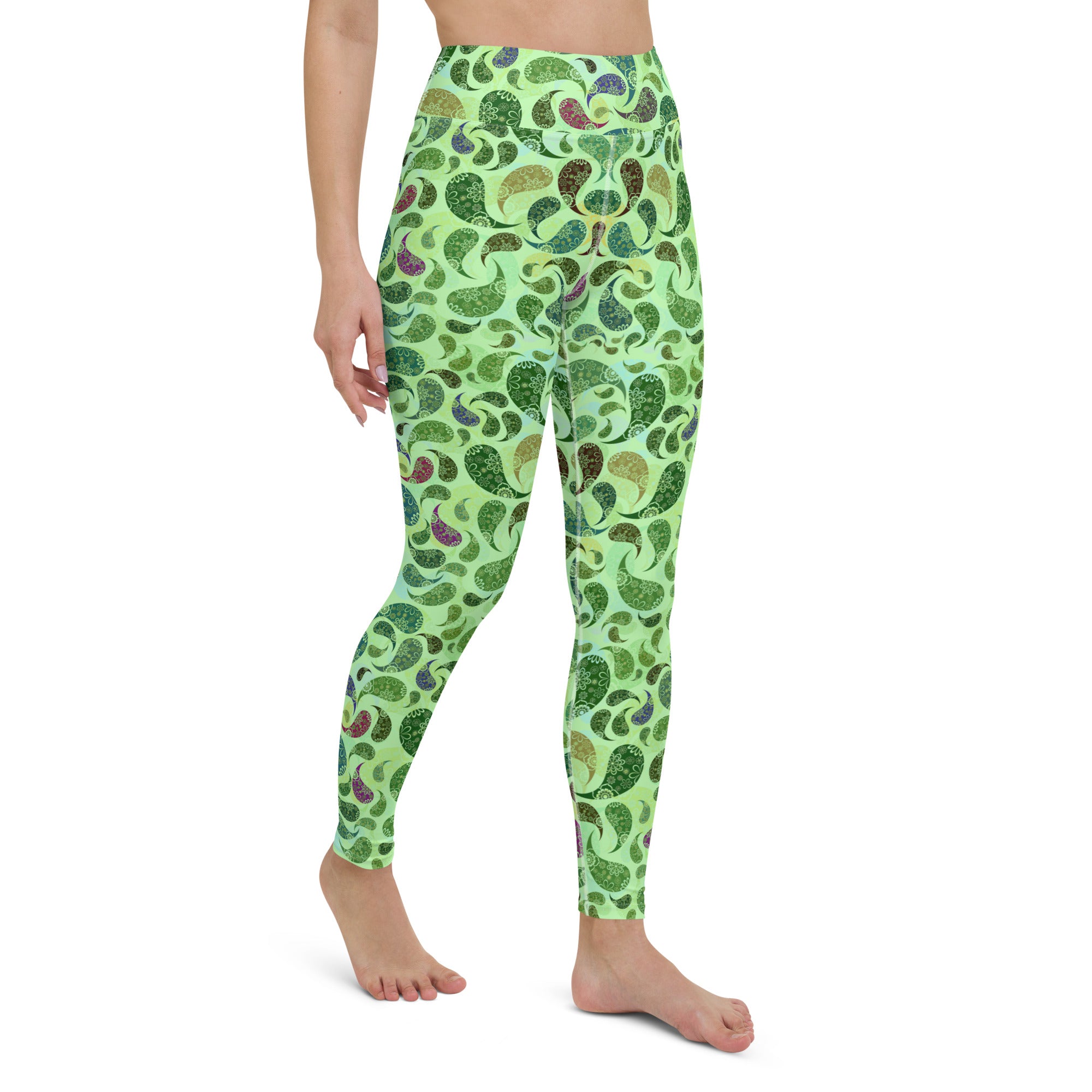 Yoga Leggings- Paisley Green