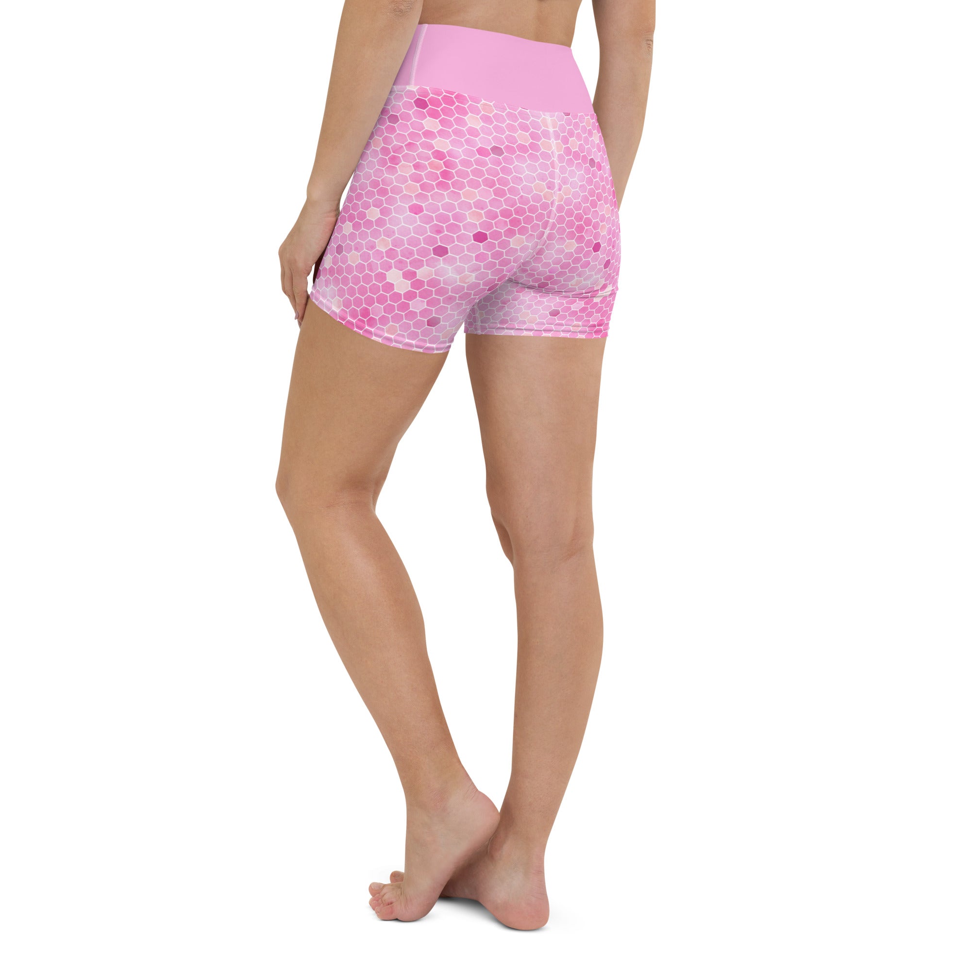 Yoga Shorts- HONEYCOMB PINK