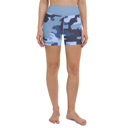 Yoga Shorts- Camo Blue