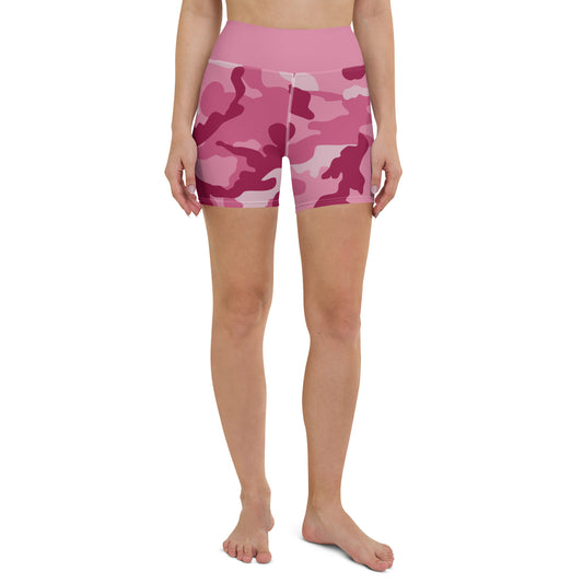 Yoga Shorts- Camo Dark pink