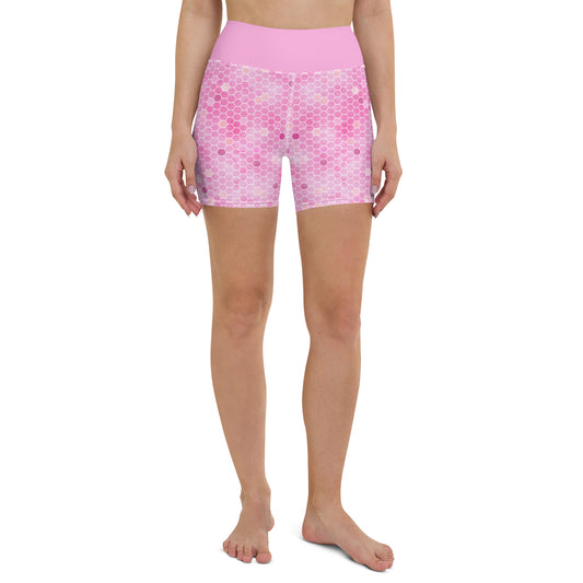 Yoga Shorts- Honeycomb Pink