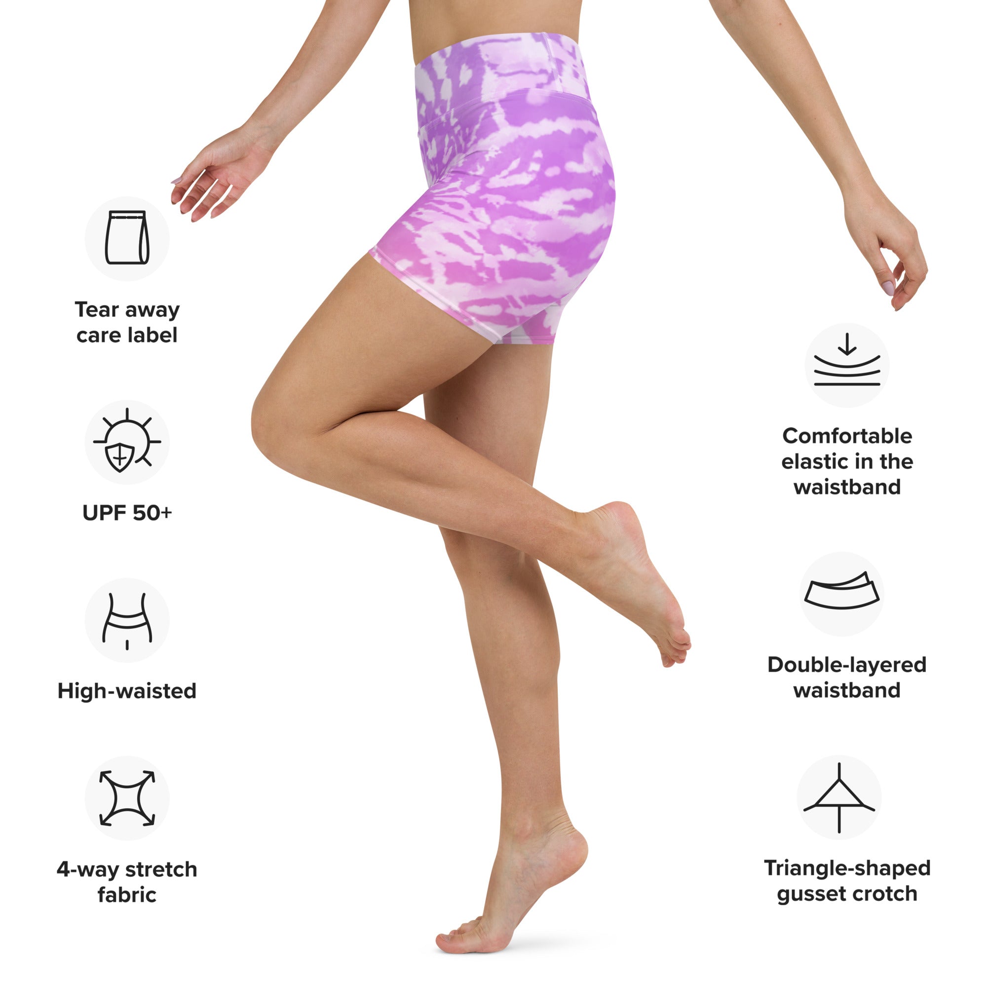 Yoga Shorts- Tie Dye Spirals 01