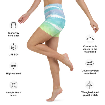 Yoga Shorts- Tie Dye Multicolour Stripes II