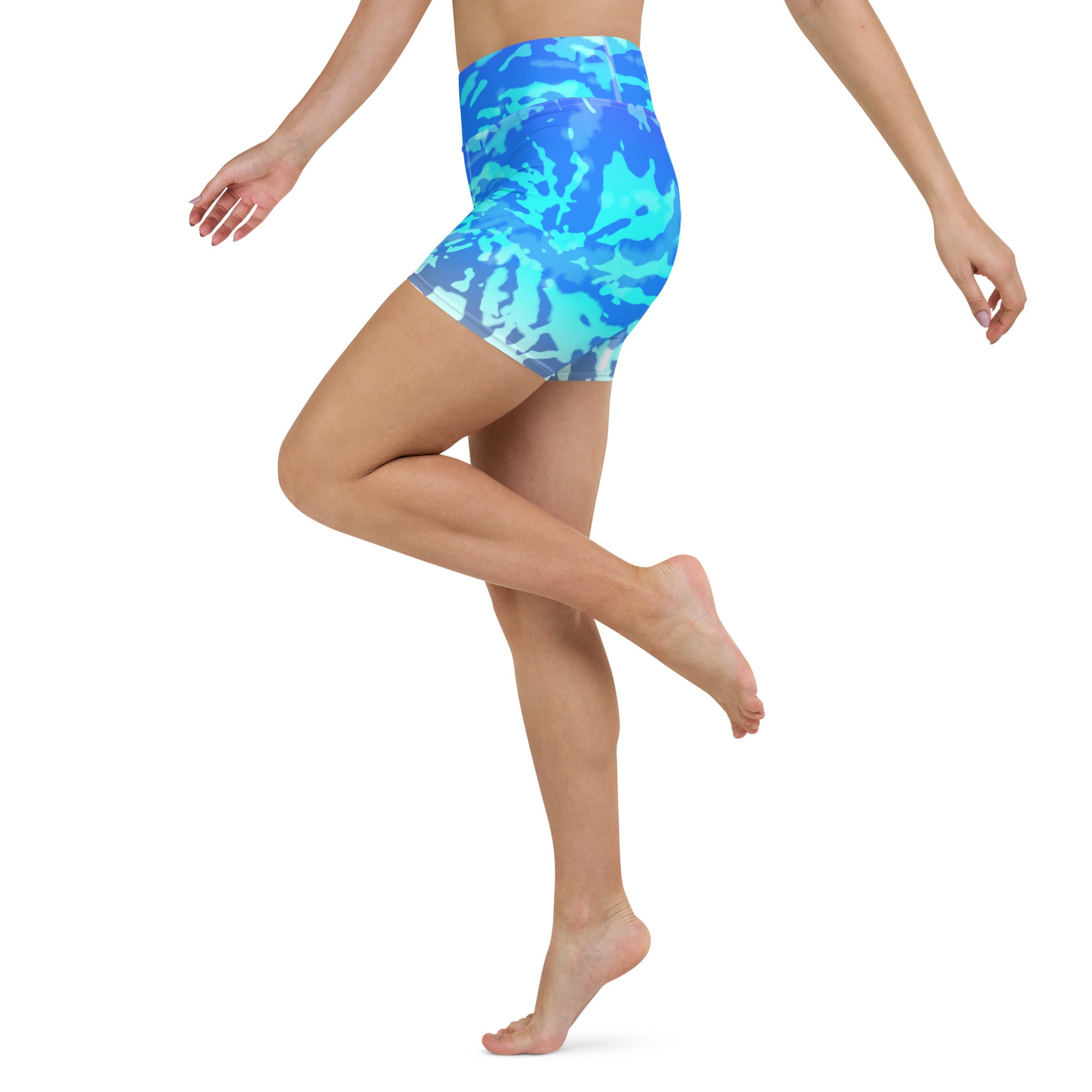Yoga Shorts- Tie Dye Multicolour Splashes