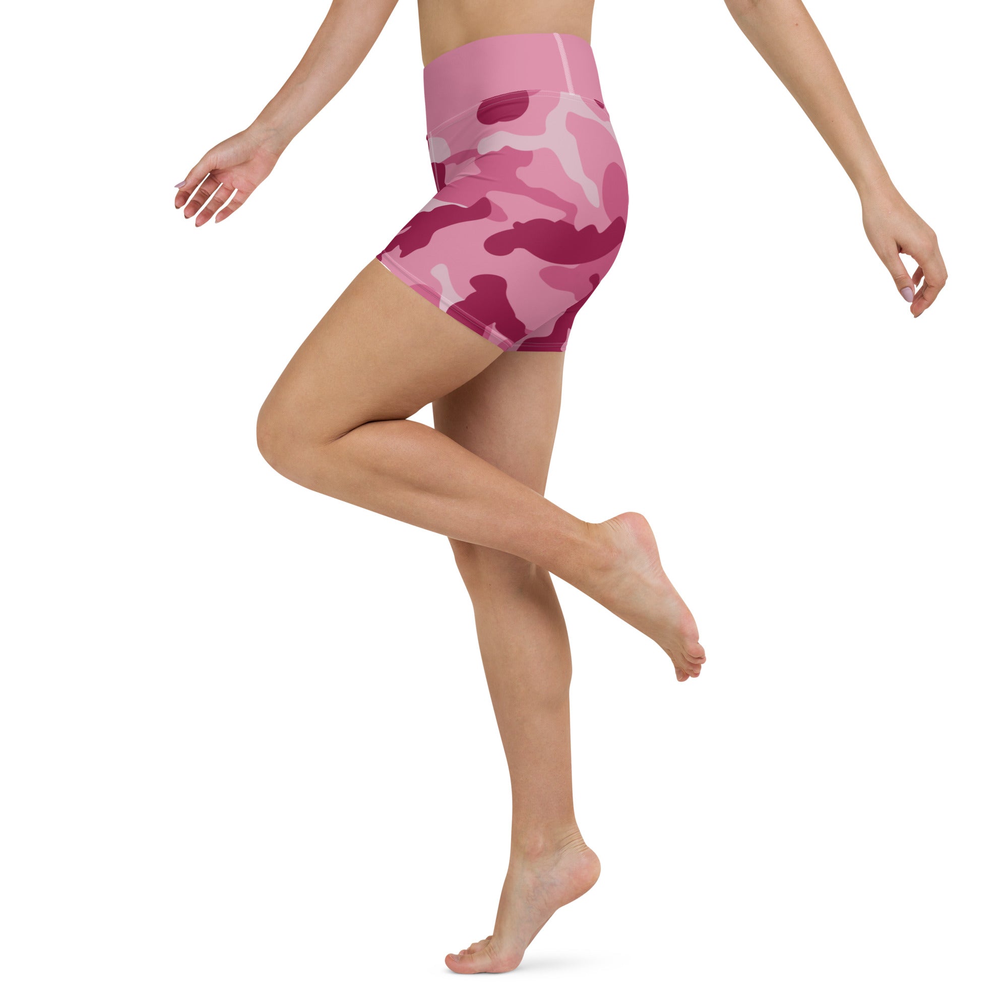 Yoga Shorts- Camo Dark pink