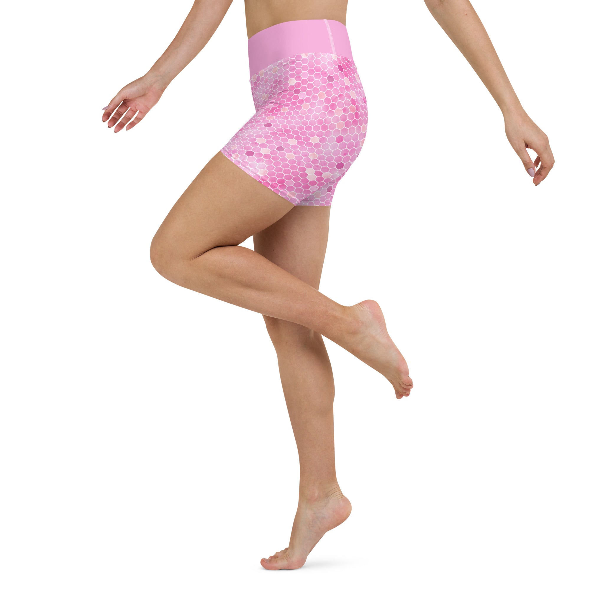 Yoga Shorts- HONEYCOMB PINK