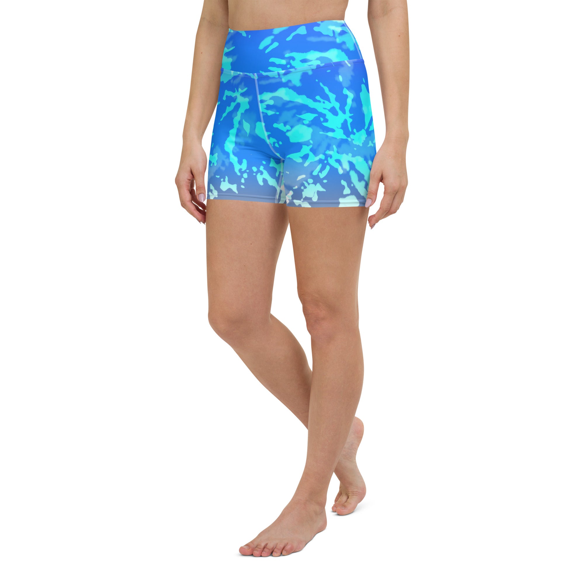 Yoga Shorts- Tie Dye Multicolour Splashes