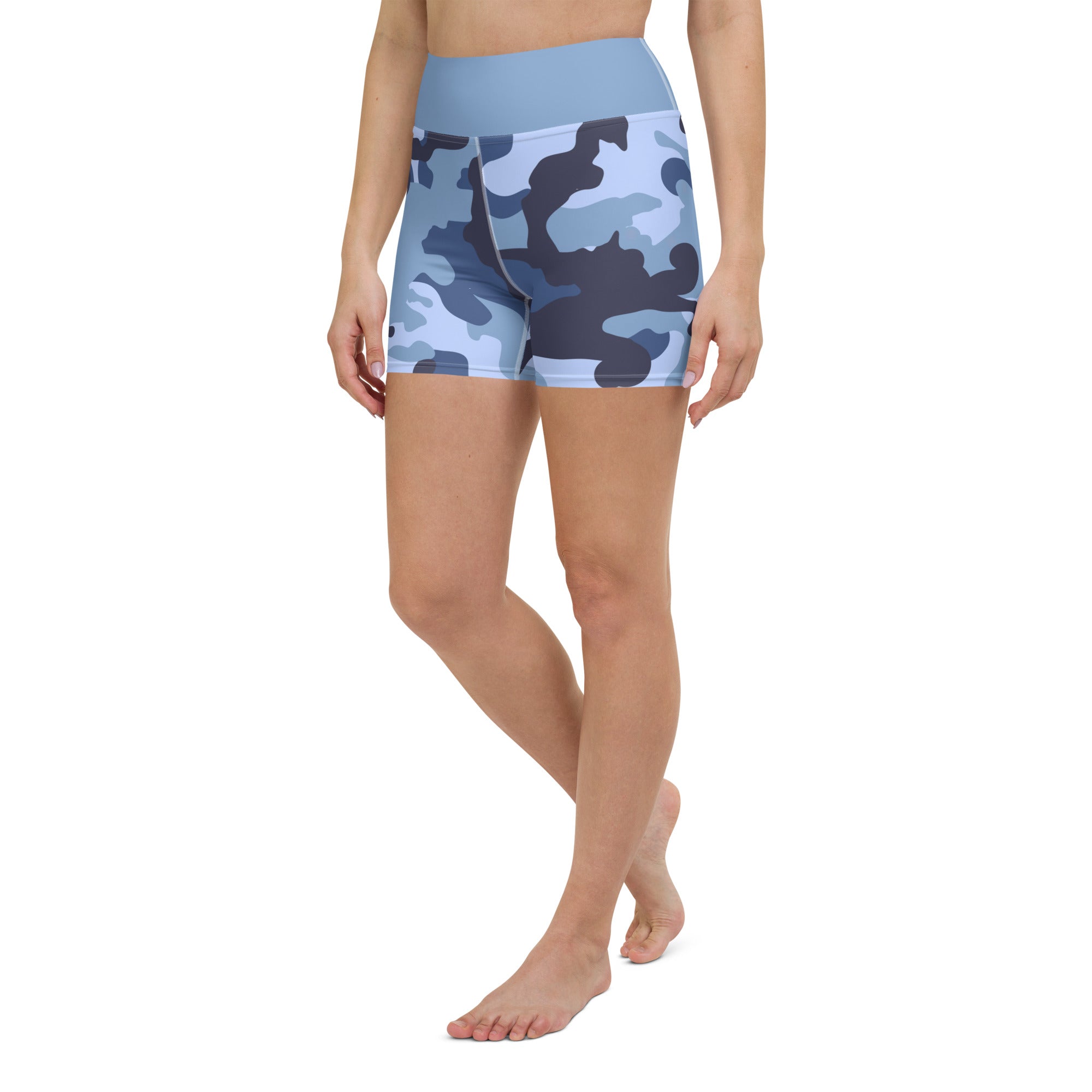 Yoga Shorts- Camo Blue