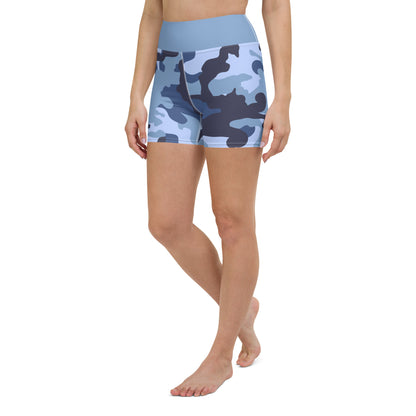 Yoga Shorts- Camo Blue