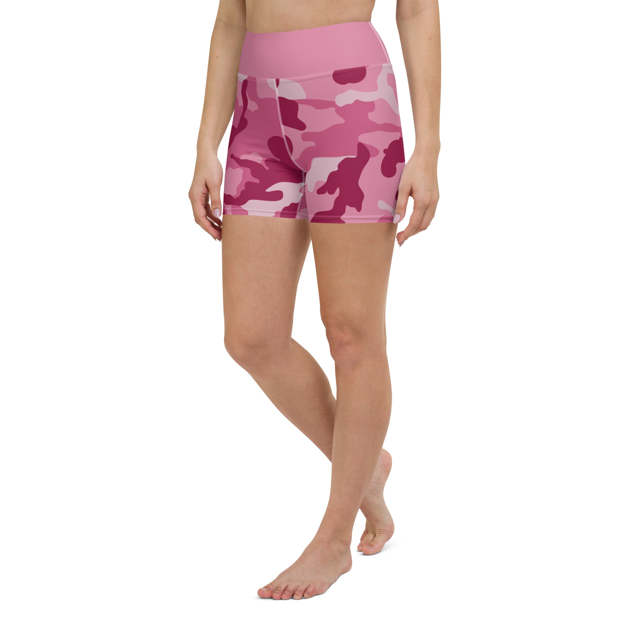 Yoga Shorts- Camo Dark pink