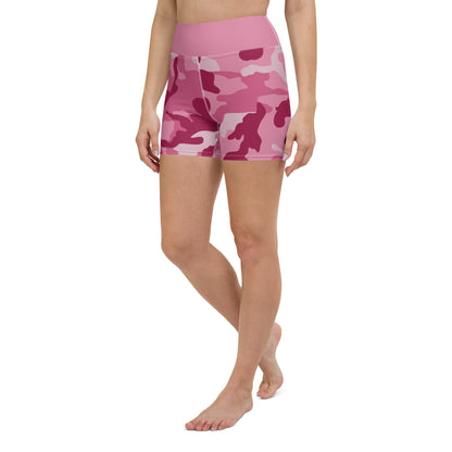 Yoga Shorts- Camo Dark pink